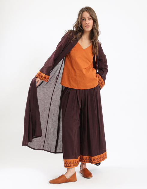 Top in cotton thin straps with a V-neckline
